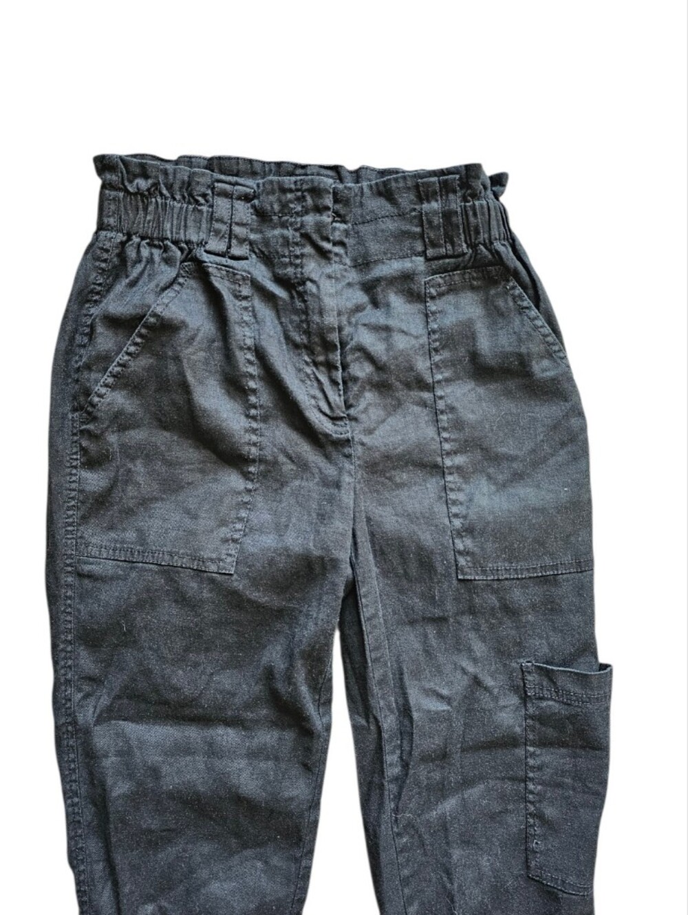 Anthropologie Elevenses Dark Denim Cargo Utility Pants Size Small - Picture 4 of 6